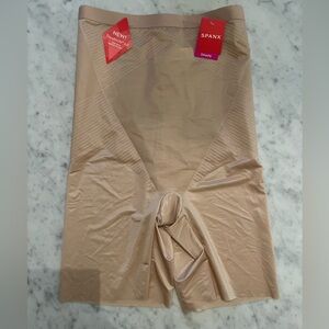 NWT SPANX Thinstincts 2.0 High-Waisted Mid-Thigh Short Champagne Beige Size L